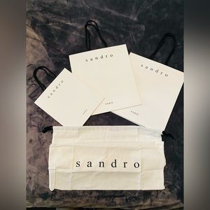 Authentic Sandro 3 paper shopping bags + 1 large dust bag